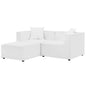 Saybrook Outdoor Patio Upholstered Loveseat and Ottoman Set, Fabric, White, 19896