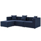 Saybrook Outdoor Patio Upholstered 4-Piece Sectional Sofa, Fabric, Blue Navy, 19902