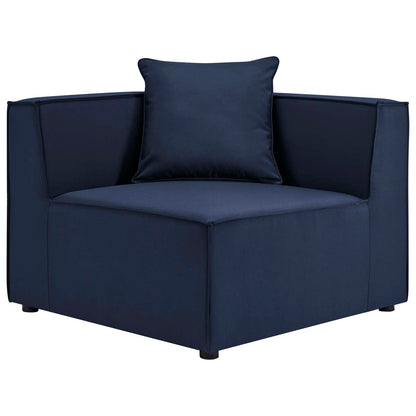 Saybrook Outdoor Patio Upholstered 4-Piece Sectional Sofa, Fabric, Blue Navy, 19902