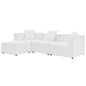 Saybrook Outdoor Patio Upholstered 4-Piece Sectional Sofa, Fabric, White, 19904