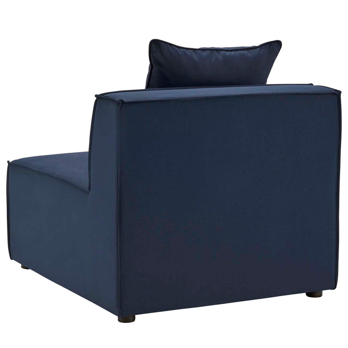 Saybrook Outdoor Patio Upholstered 4-Piece Sectional Sofa, Fabric, Blue Navy, 19906