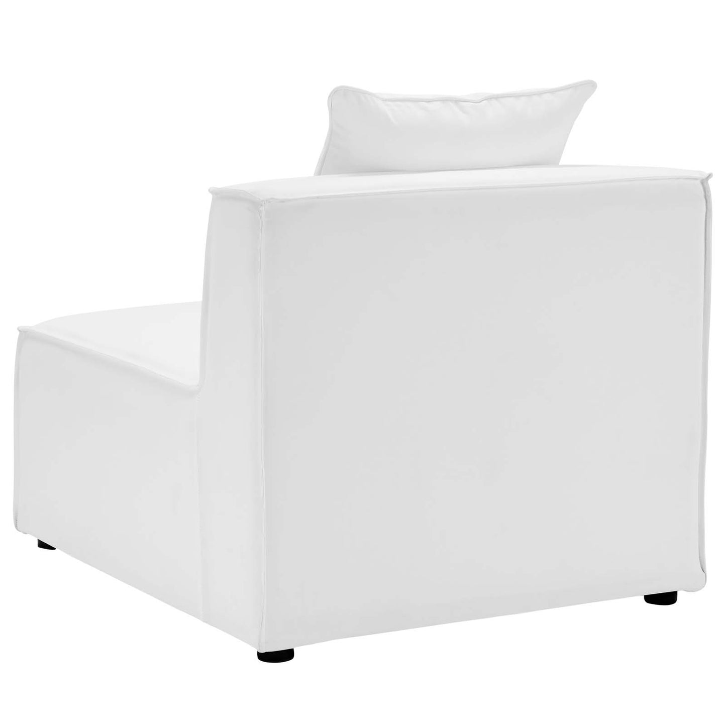 Saybrook Outdoor Patio Upholstered 4-Piece Sectional Sofa, Fabric, White, 19908