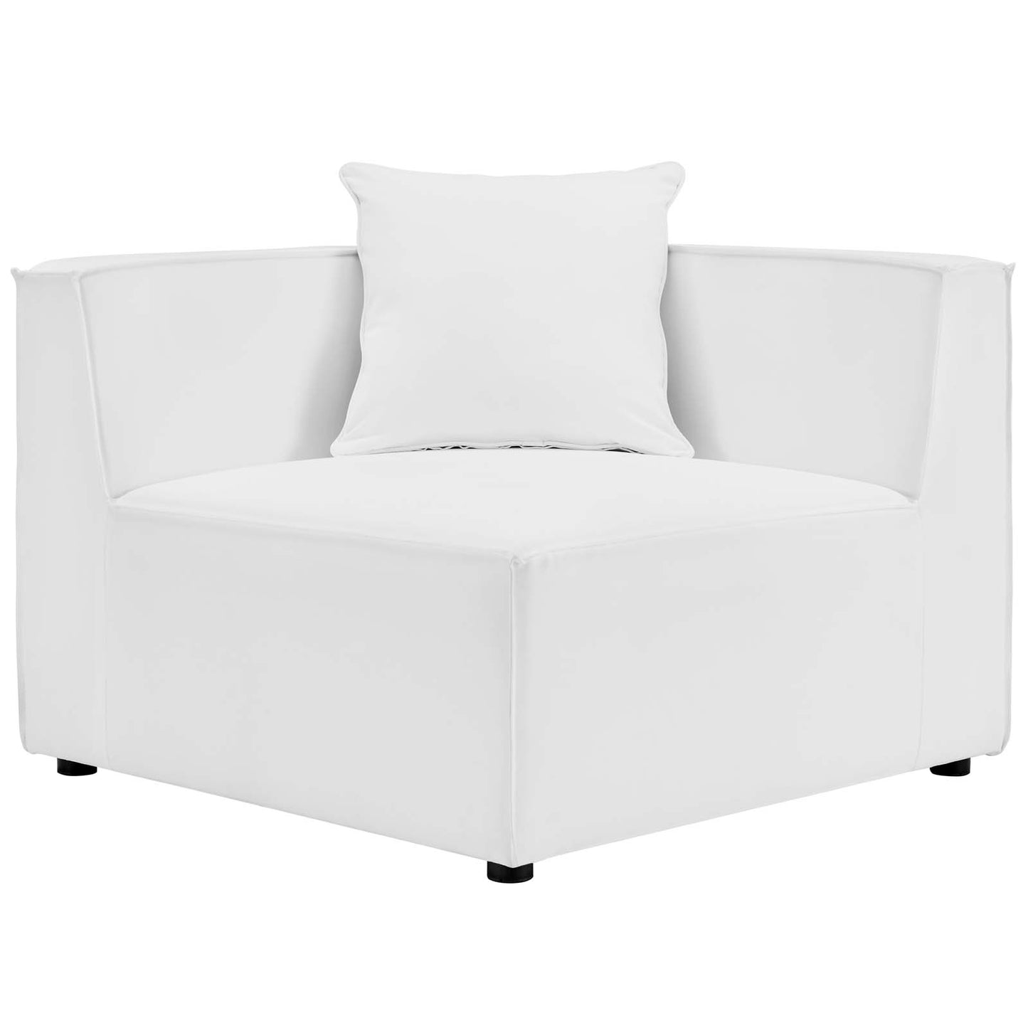 Saybrook Outdoor Patio Upholstered 5-Piece Sectional Sofa, Fabric, White, 19912