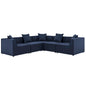 Saybrook Outdoor Patio Upholstered 5-Piece Sectional Sofa, Fabric, Blue Navy, 19918