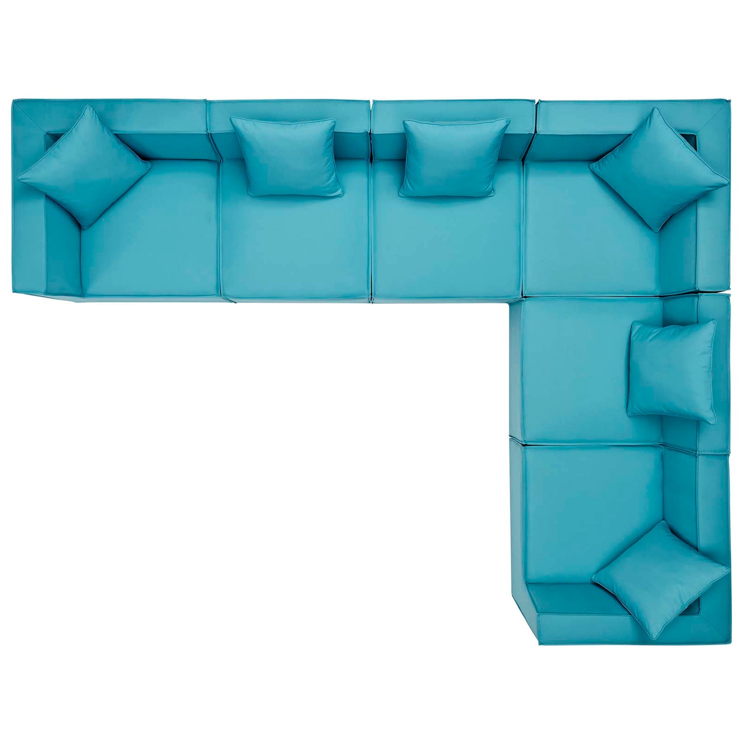 Saybrook Outdoor Patio Upholstered 6-Piece Sectional Sofa, Fabric, Blue, 19923