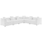 Saybrook Outdoor Patio Upholstered 6-Piece Sectional Sofa, Fabric, White, 19924