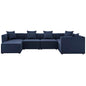 Saybrook Outdoor Patio Upholstered 6-Piece Sectional Sofa, Fabric, Blue Navy, 19926