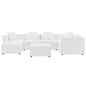 Saybrook Outdoor Patio Upholstered 7-Piece Sectional Sofa, Fabric, White, 19932