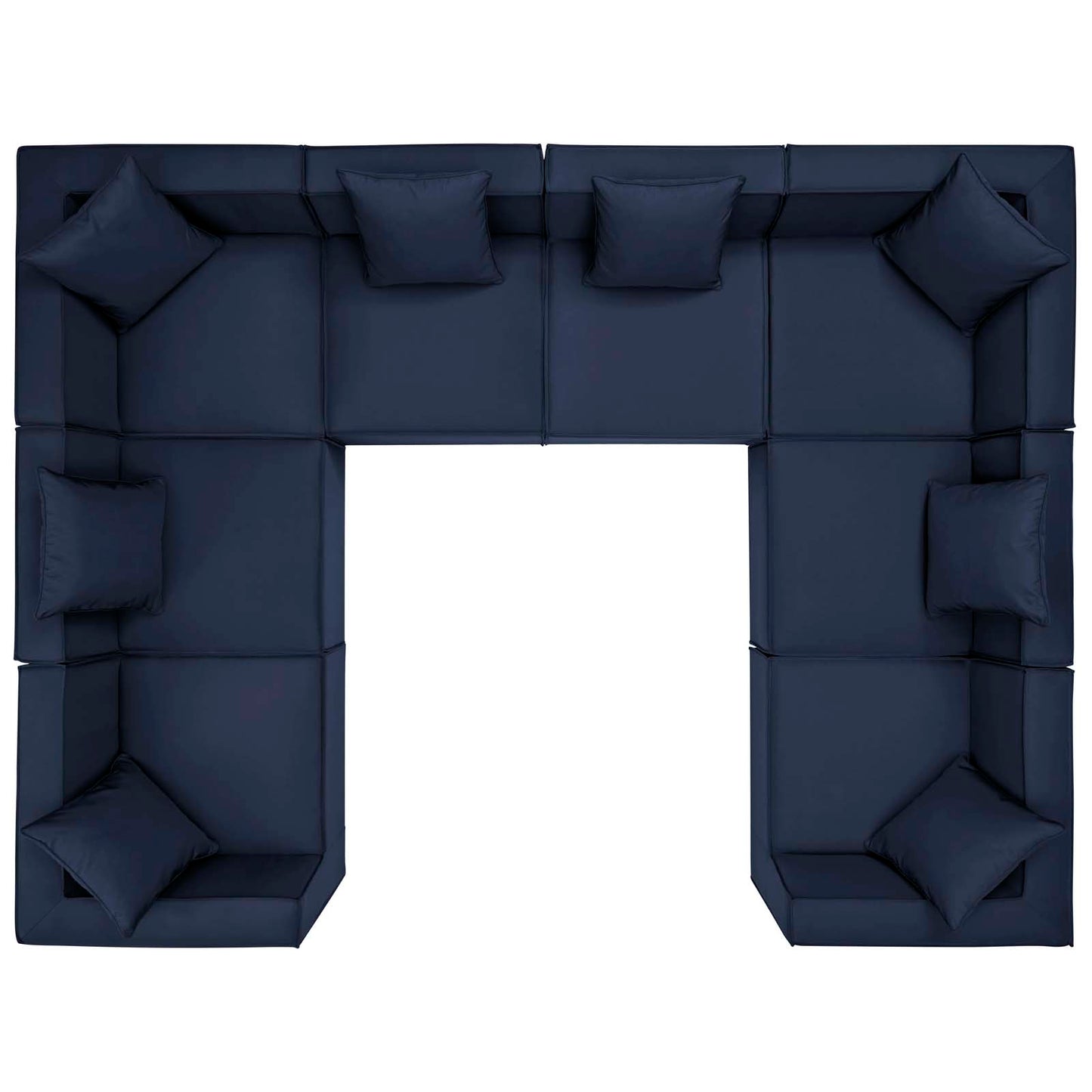 Saybrook Outdoor Patio Upholstered 8-Piece Sectional Sofa, Fabric, Blue Navy, 19934