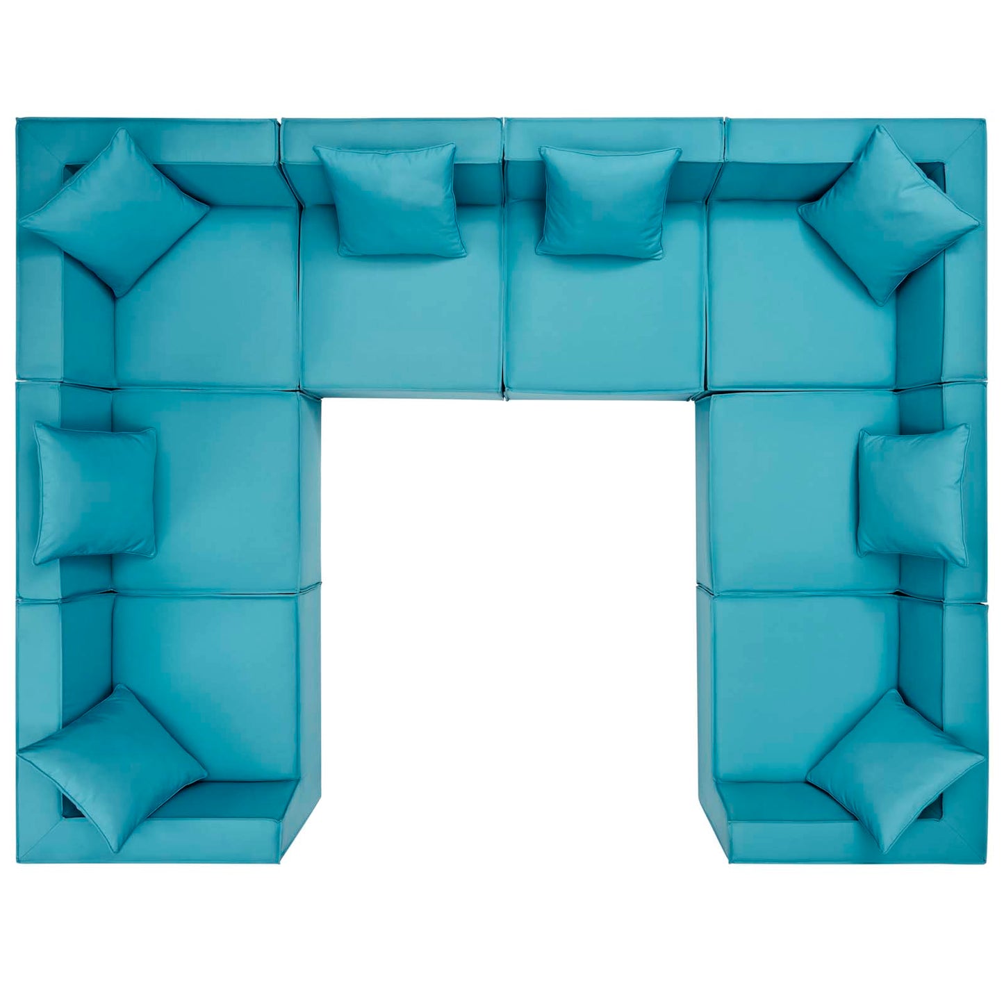 Saybrook Outdoor Patio Upholstered 8-Piece Sectional Sofa, Fabric, Blue, 19935