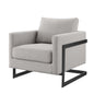 Posse Upholstered Fabric Accent Chair, Fabric, Metal Steel, Black Light Brown Oatmeal, 19945