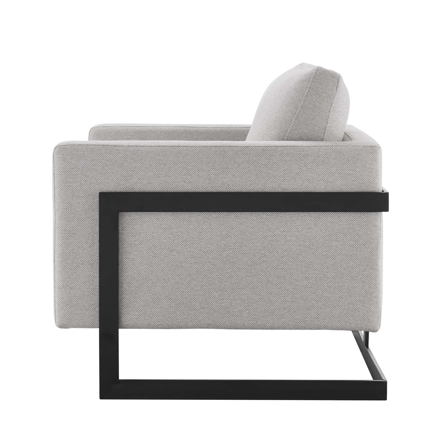 Posse Upholstered Fabric Accent Chair, Fabric, Metal Steel, Black Light Brown Oatmeal, 19945