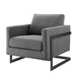 Posse Upholstered Fabric Accent Chair, Fabric, Metal Steel, Black Grey Gray, 19946