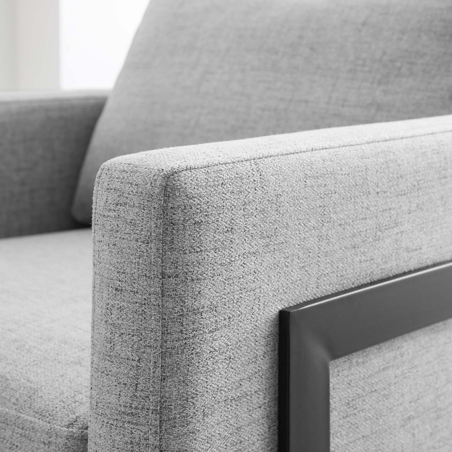 Posse Upholstered Fabric Accent Chair, Fabric, Metal Steel, Black Grey Gray, 19947