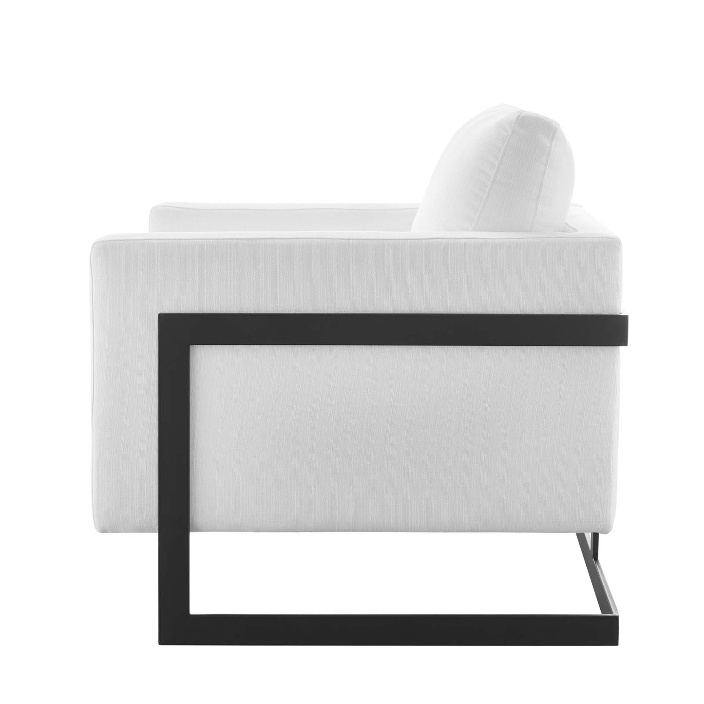Posse Upholstered Fabric Accent Chair, Fabric, Metal Steel, Black White, 19948