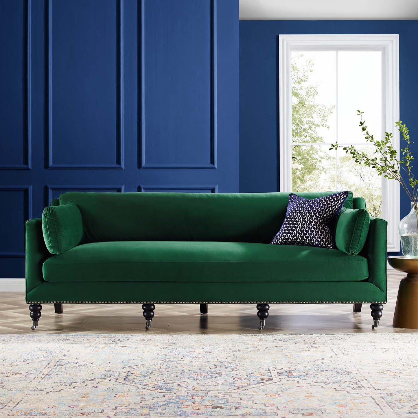Windsor Performance Velvet Sofa, Velvet, Green, 19950
