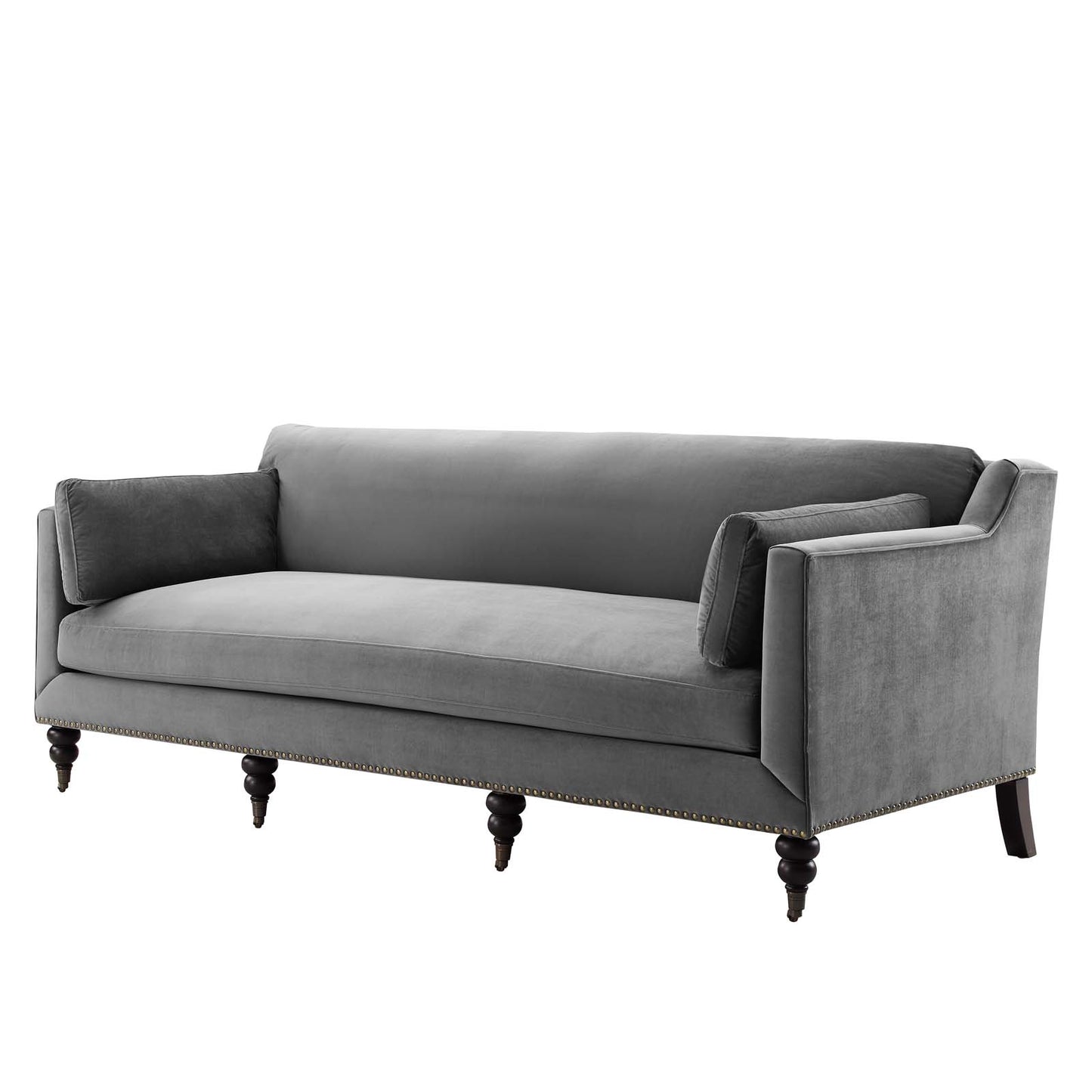 Windsor Performance Velvet Sofa, Velvet, Grey Gray, 19951