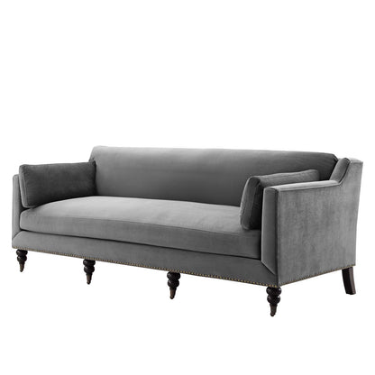 Windsor Performance Velvet Sofa, Velvet, Grey Gray, 19951