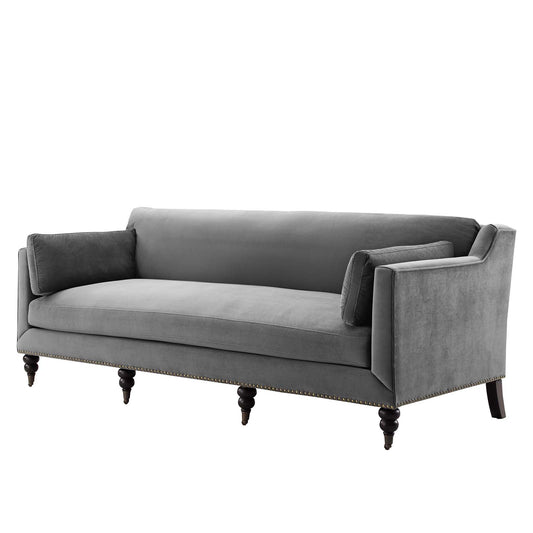 Windsor Performance Velvet Sofa, Velvet, Grey Gray, 19951