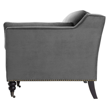 Windsor Performance Velvet Sofa, Velvet, Grey Gray, 19951