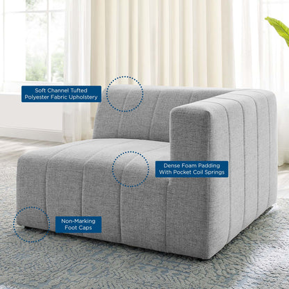 Bartlett Upholstered Fabric Right-Arm Chair, Fabric, Light Grey Gray, 19953