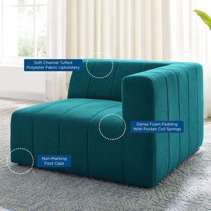 Bartlett Upholstered Fabric Right-Arm Chair, Fabric, Teal Blue, 19954