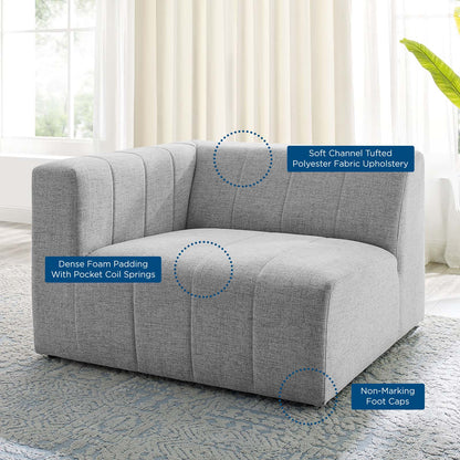 Bartlett Upholstered Fabric Left-Arm Chair, Fabric, Light Grey Gray, 19957