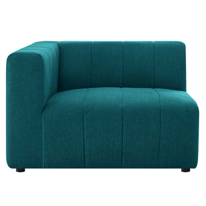 Bartlett Upholstered Fabric Left-Arm Chair, Fabric, Teal Blue, 19958