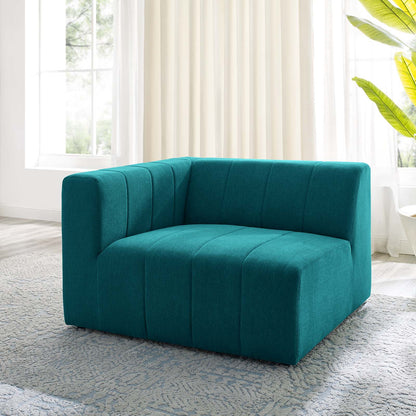 Bartlett Upholstered Fabric Left-Arm Chair, Fabric, Teal Blue, 19958