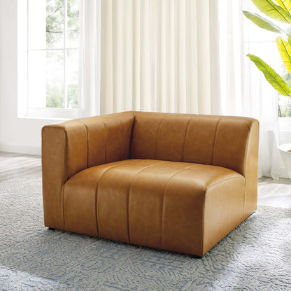 Bartlett Vegan Leather Left-Arm Chair, Faux Vegan Leather, Tan, 19959