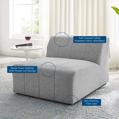 Bartlett Upholstered Fabric Armless Chair, Fabric, Light Grey Gray, 19961