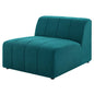 Bartlett Upholstered Fabric Armless Chair, Fabric, Teal Blue, 19962
