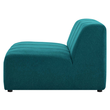 Bartlett Upholstered Fabric Armless Chair, Fabric, Teal Blue, 19962