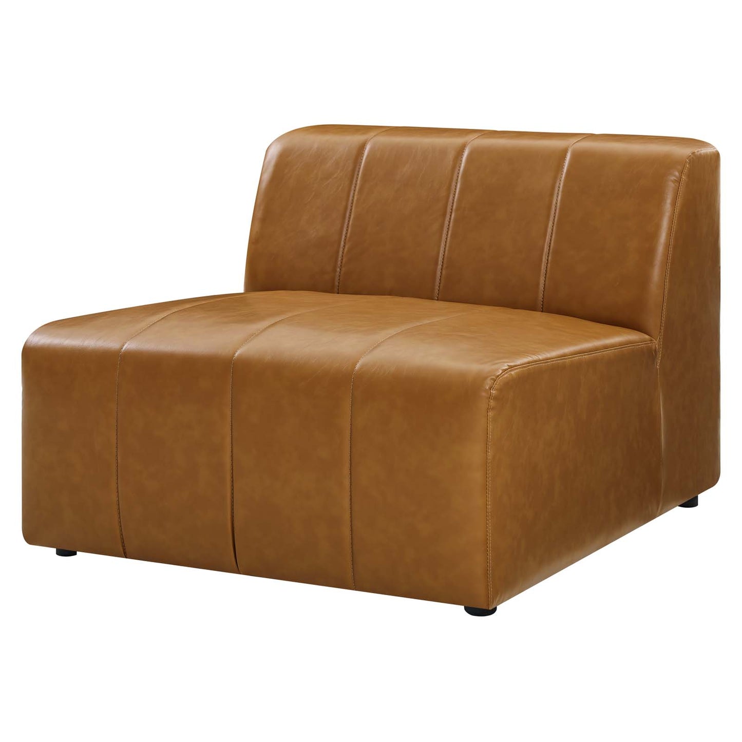Bartlett Vegan Leather Armless Chair, Faux Vegan Leather, Tan, 19963