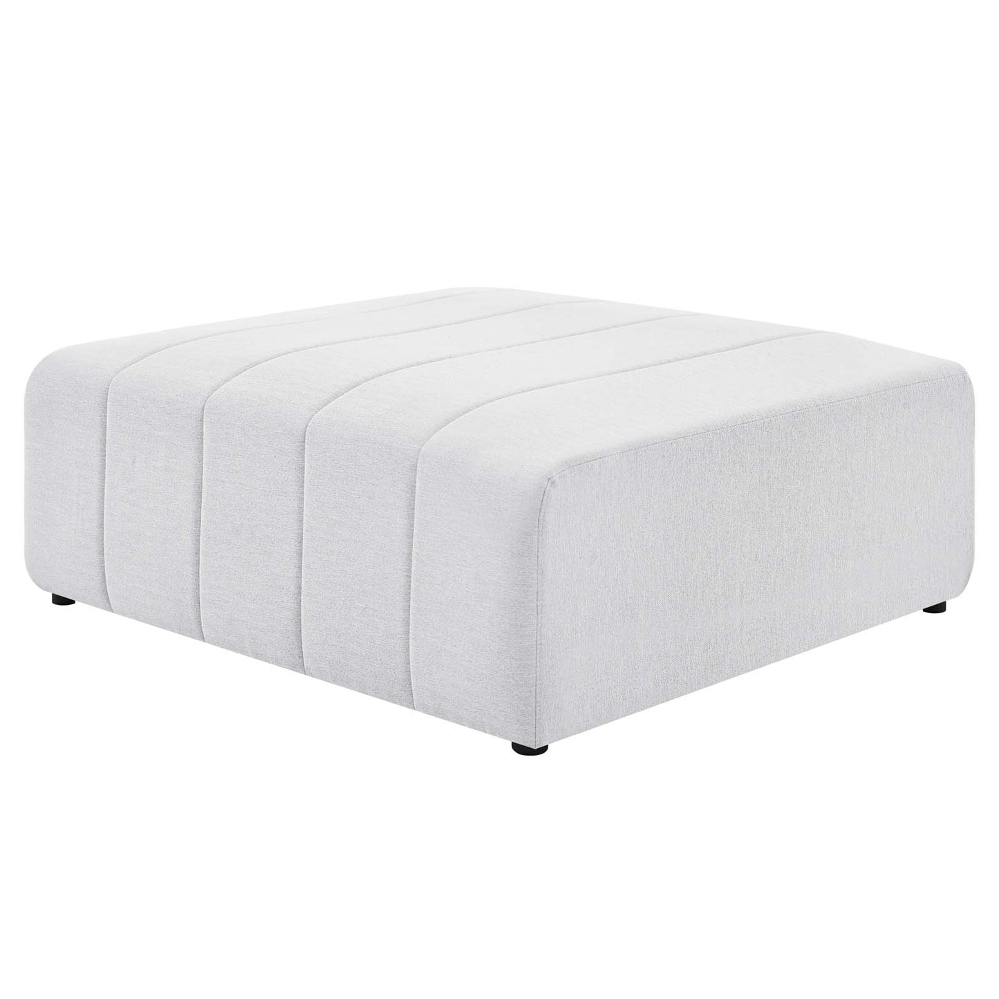 Bartlett Upholstered Fabric Ottoman, Fabric, Ivory White, 19964