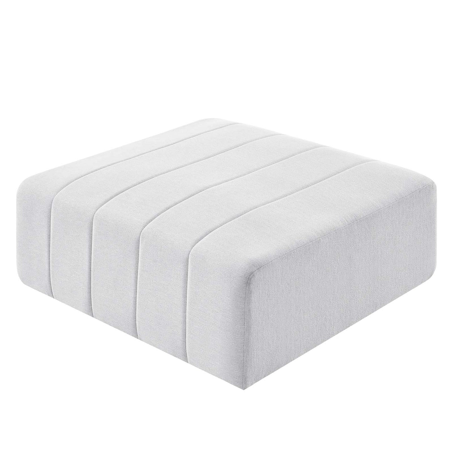 Bartlett Upholstered Fabric Ottoman, Fabric, Ivory White, 19964