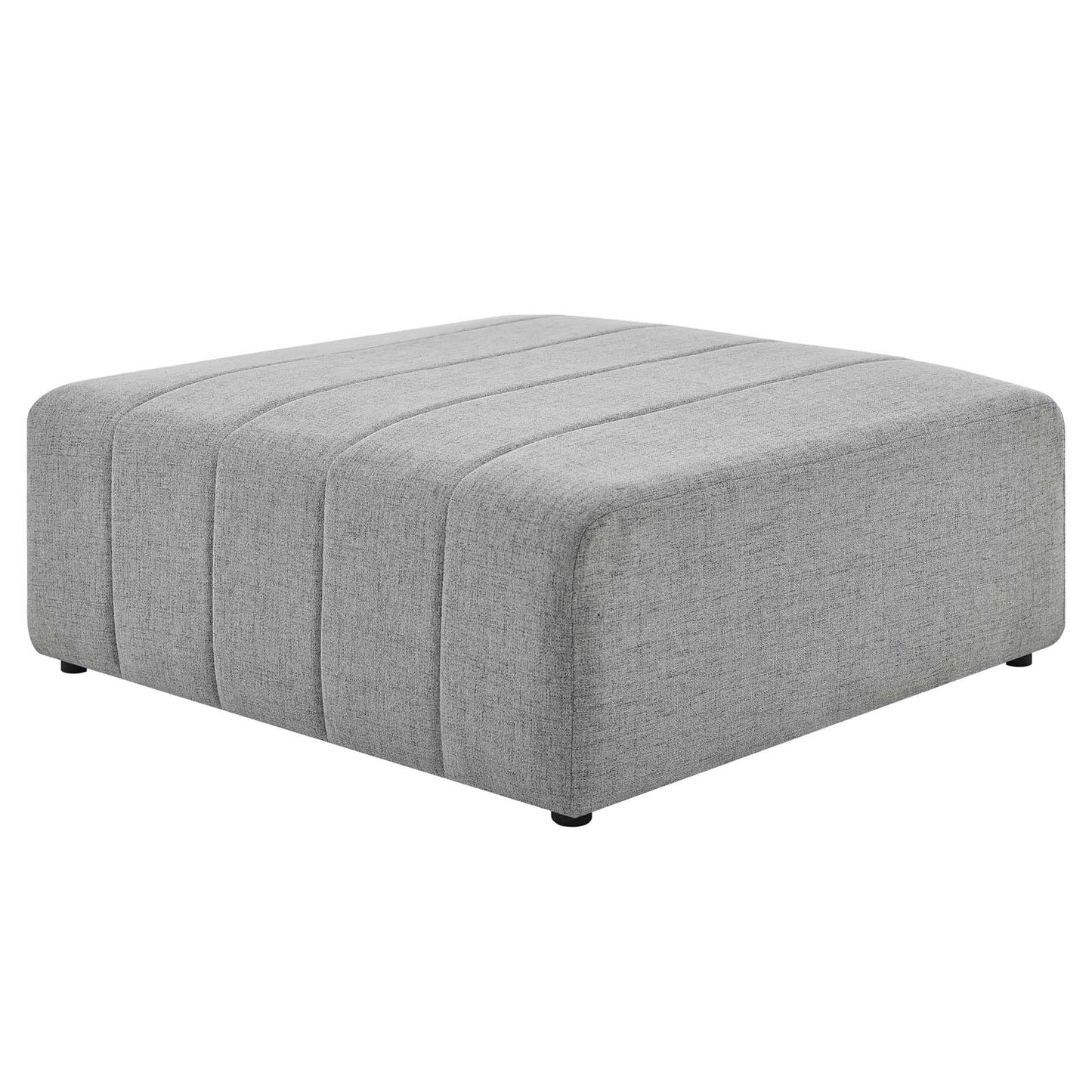 Bartlett Upholstered Fabric Ottoman, Fabric, Light Grey Gray, 19965