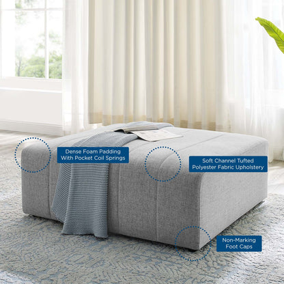 Bartlett Upholstered Fabric Ottoman, Fabric, Light Grey Gray, 19965