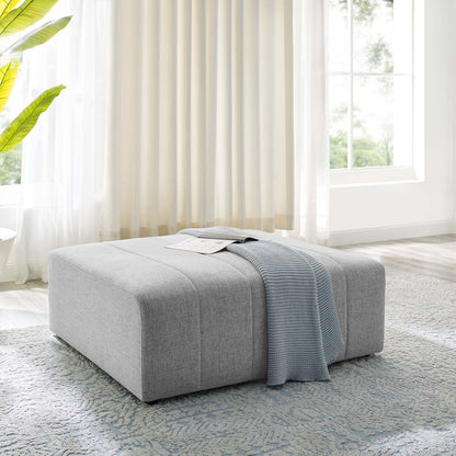 Bartlett Upholstered Fabric Ottoman, Fabric, Light Grey Gray, 19965