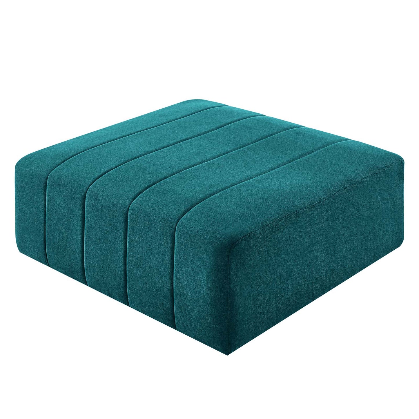 Bartlett Upholstered Fabric Ottoman, Fabric, Teal Blue, 19966