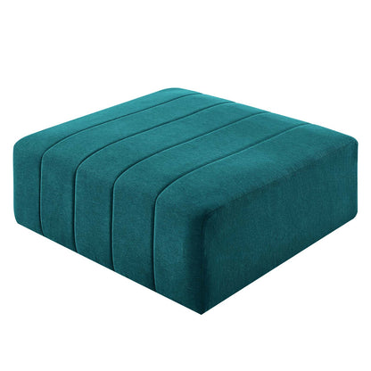 Bartlett Upholstered Fabric Ottoman, Fabric, Teal Blue, 19966