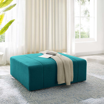 Bartlett Upholstered Fabric Ottoman, Fabric, Teal Blue, 19966