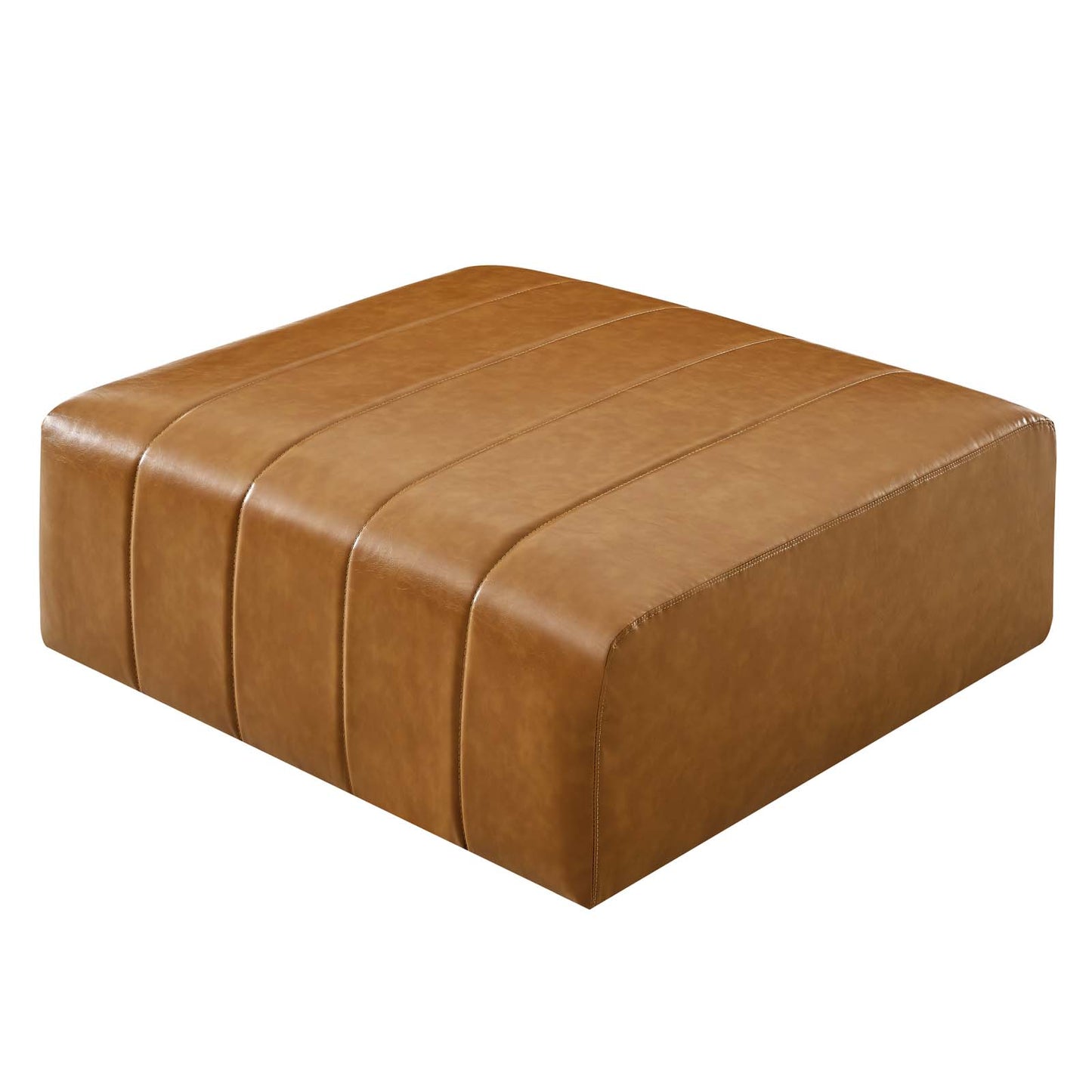 Bartlett Vegan Leather Ottoman, Faux Vegan Leather, Tan, 19967