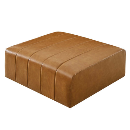 Bartlett Vegan Leather Ottoman, Faux Vegan Leather, Tan, 19967