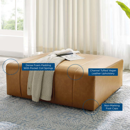 Bartlett Vegan Leather Ottoman, Faux Vegan Leather, Tan, 19967