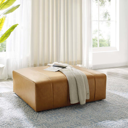 Bartlett Vegan Leather Ottoman, Faux Vegan Leather, Tan, 19967