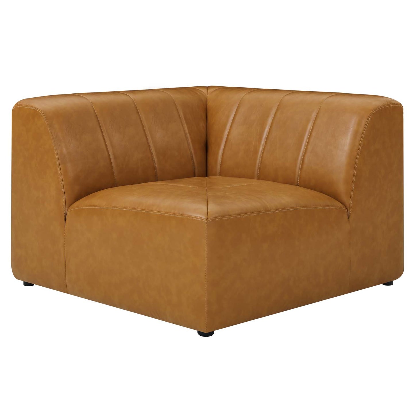 Bartlett Vegan Leather Corner Chair, Faux Vegan Leather, Tan, 19971