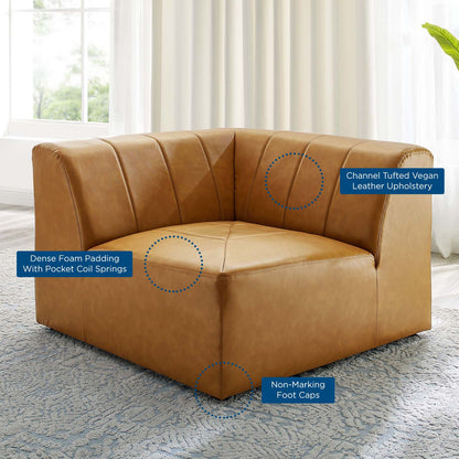 Bartlett Vegan Leather Corner Chair, Faux Vegan Leather, Tan, 19971