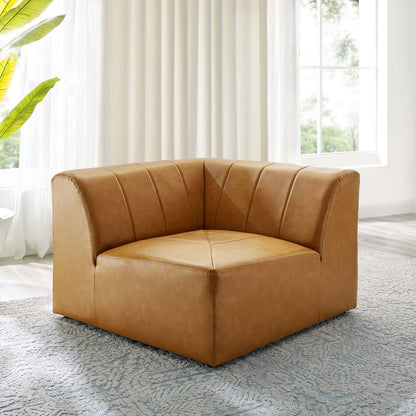 Bartlett Vegan Leather Corner Chair, Faux Vegan Leather, Tan, 19971
