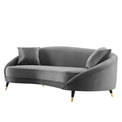 Echo Performance Velvet Sofa, Velvet, Grey Gray, 19972